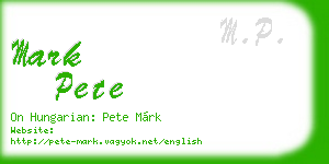 mark pete business card